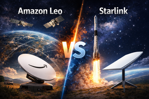Amazon Leo and Starlink satellite internet systems comparison